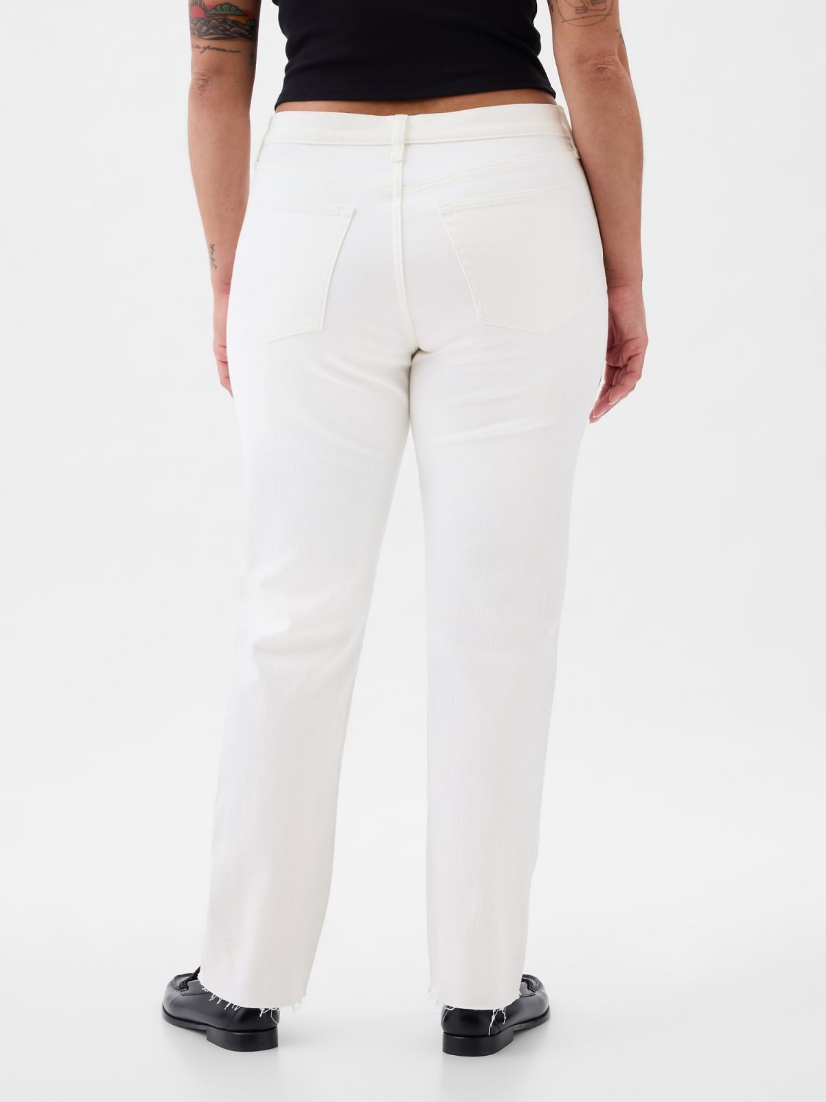 Άσπρο High Rise Cheeky Straight Jean Παντελόνι-871493000