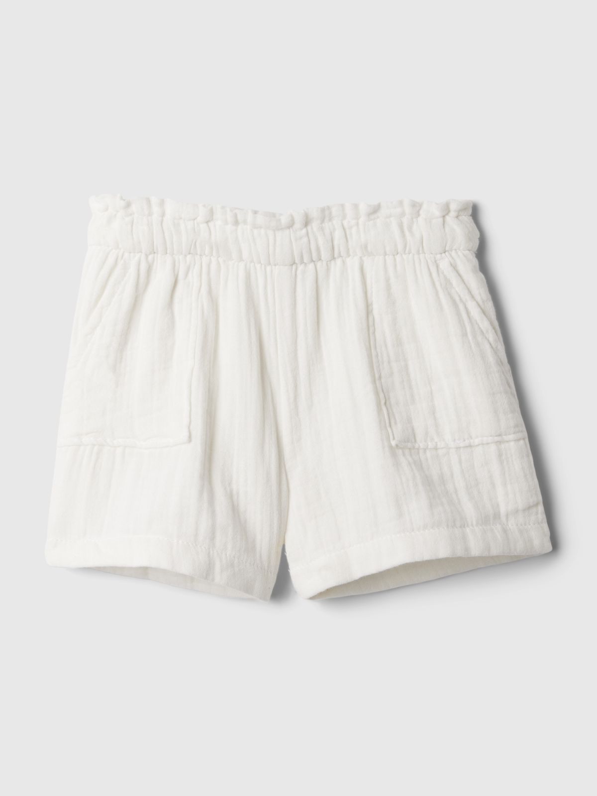 Άσπρο babyGap Crinkle Gauze Pull-On Σορτς-854817004
