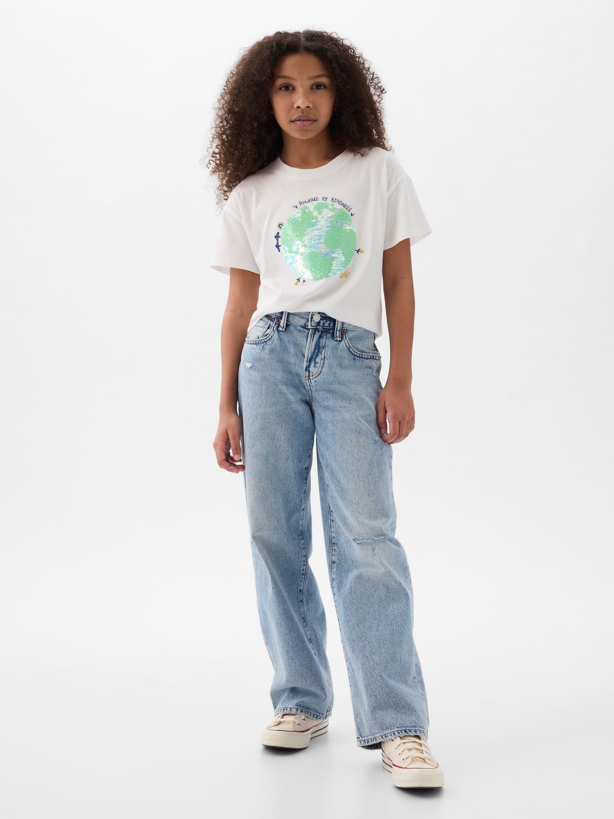 Άσπρη Παιδική Flippy-Sequin Graphic Μπλούζα-882916002