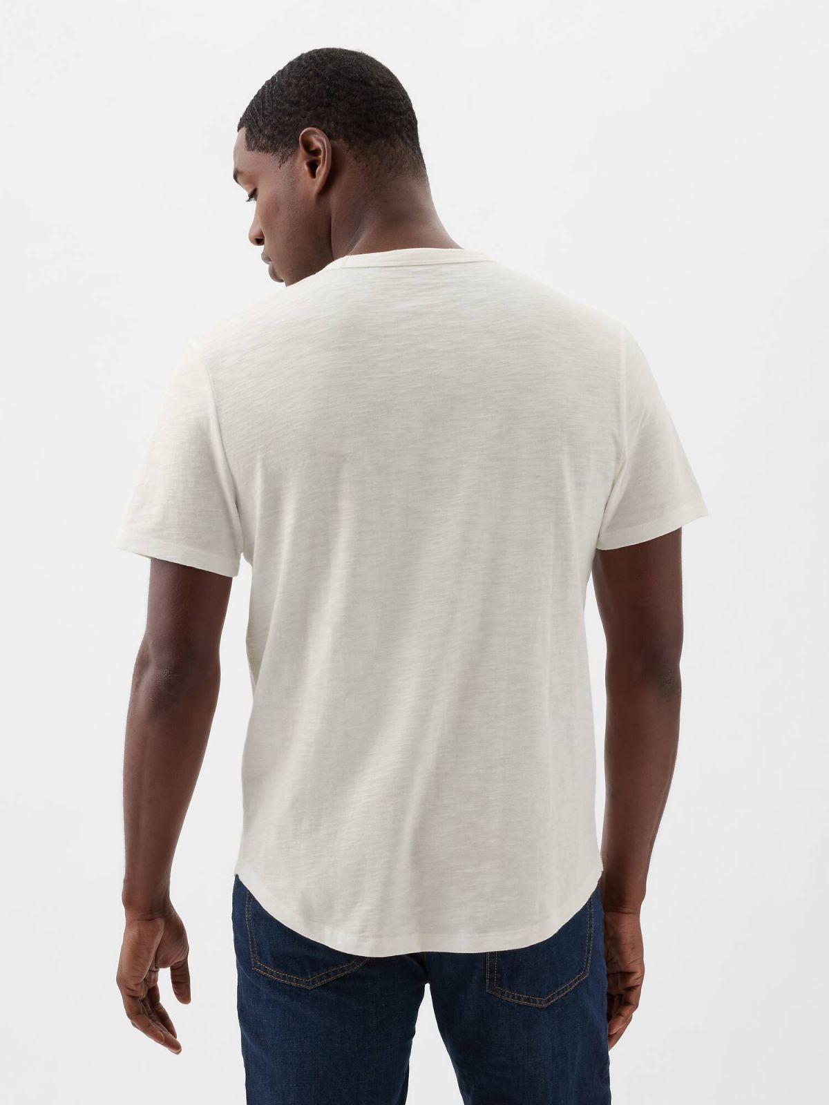 Lived-In Curved-Hem T-Shirt-879541000