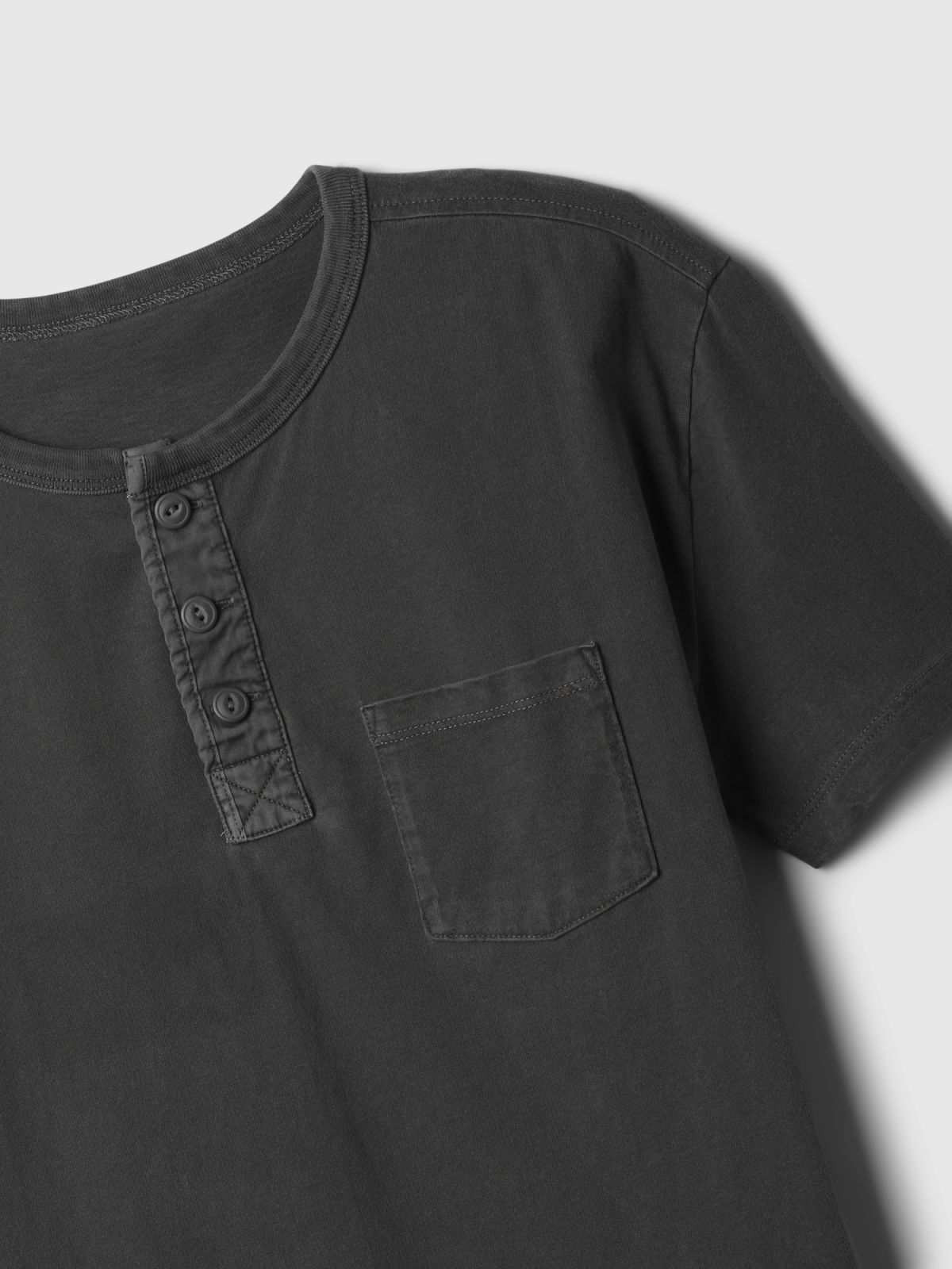 Μαύρη Παιδική Vintage Henley Μπλούζα-870778002