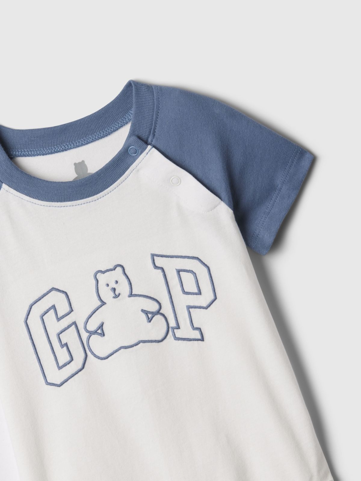 Μπλε Βρεφικό Οργανικό Βαμβάκι Gap Logo Κορμάκι-856076000