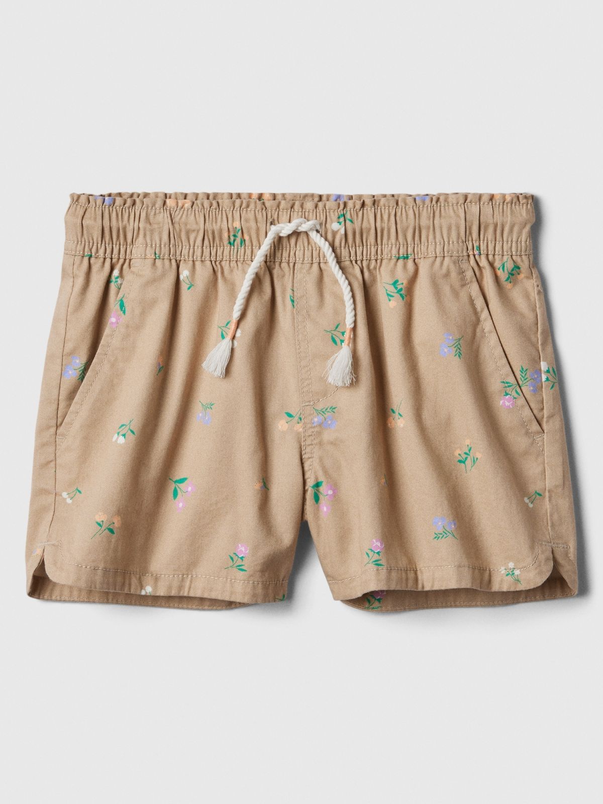 Μπεζ Παιδικό Twill Pull-On Σορτς με Washwell-878695001