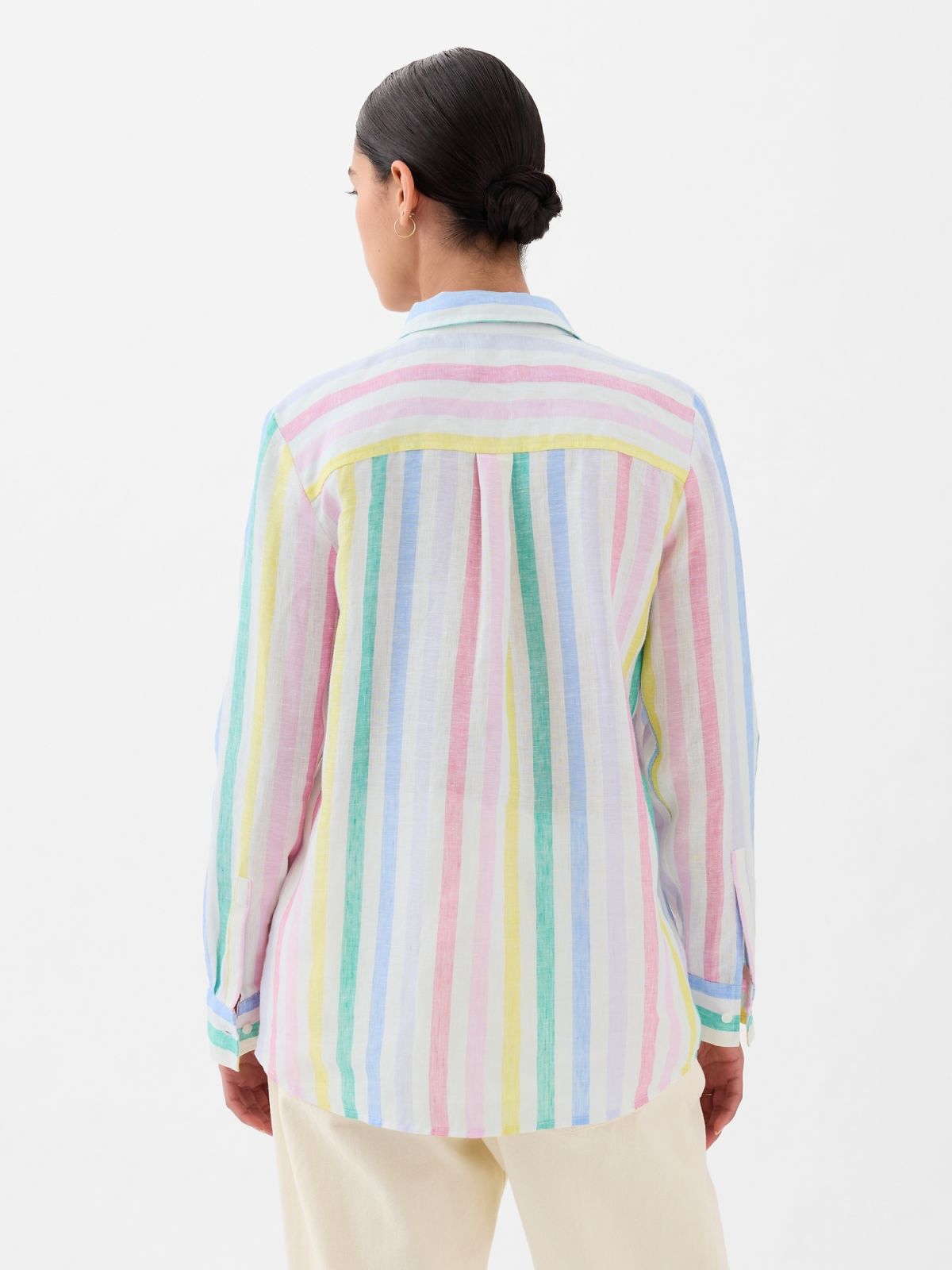 Multi Λινό Boyfriend Πουκάμισο-875983001