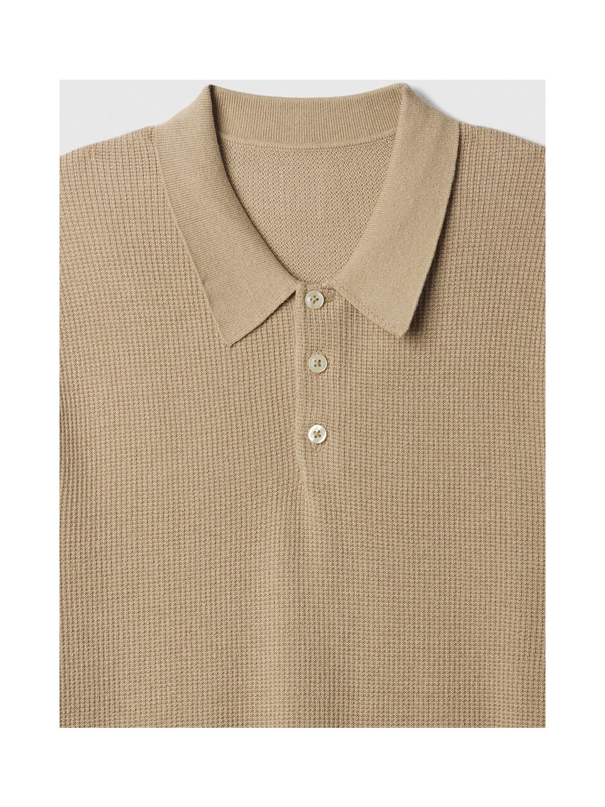 Καφέ Textured Sweater Polo Μπλούζα-855596000