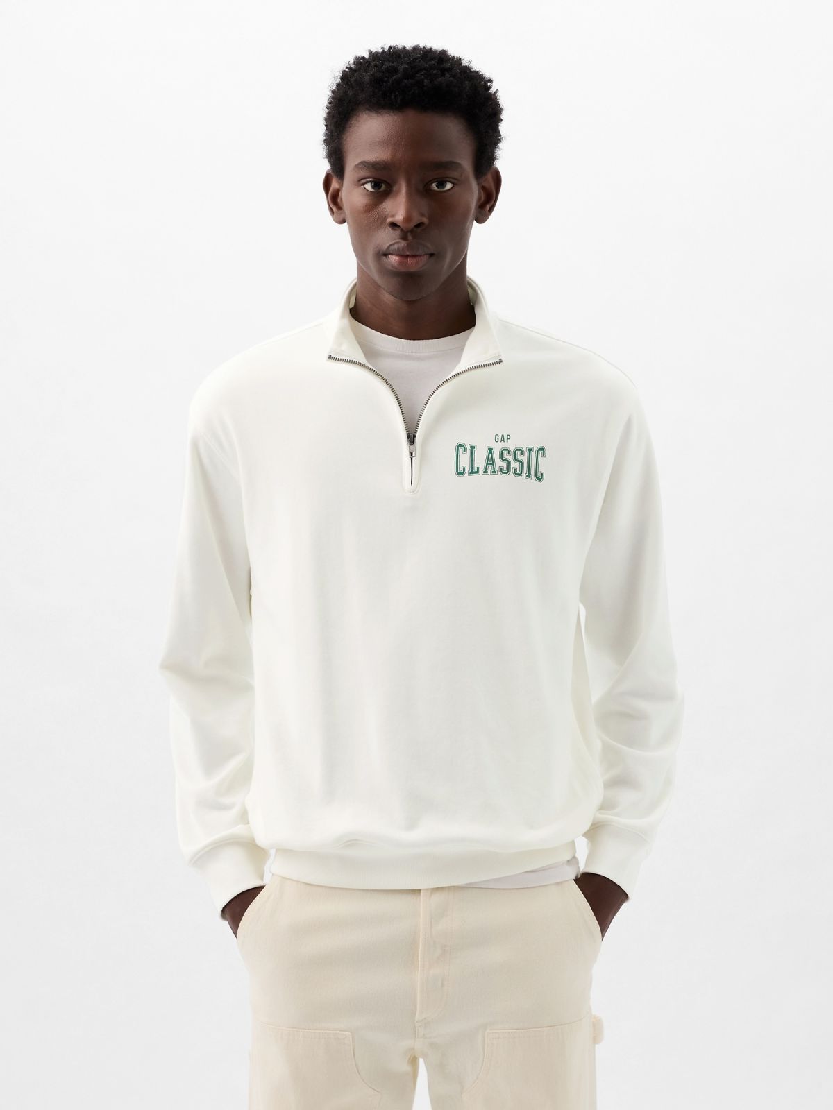 Άσπρο Gap Logo Pullover Φούτερ-856267002