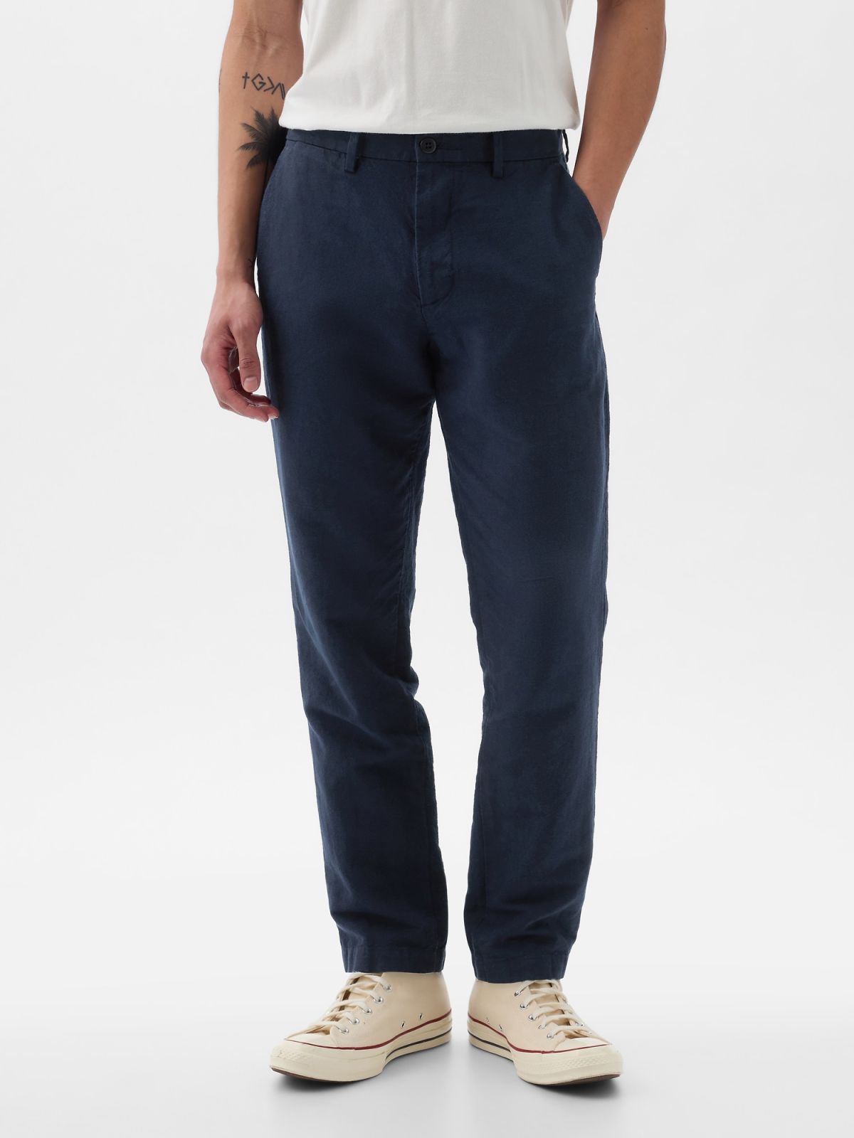 Linen-Cotton Trousers in Slim Fit-870591000