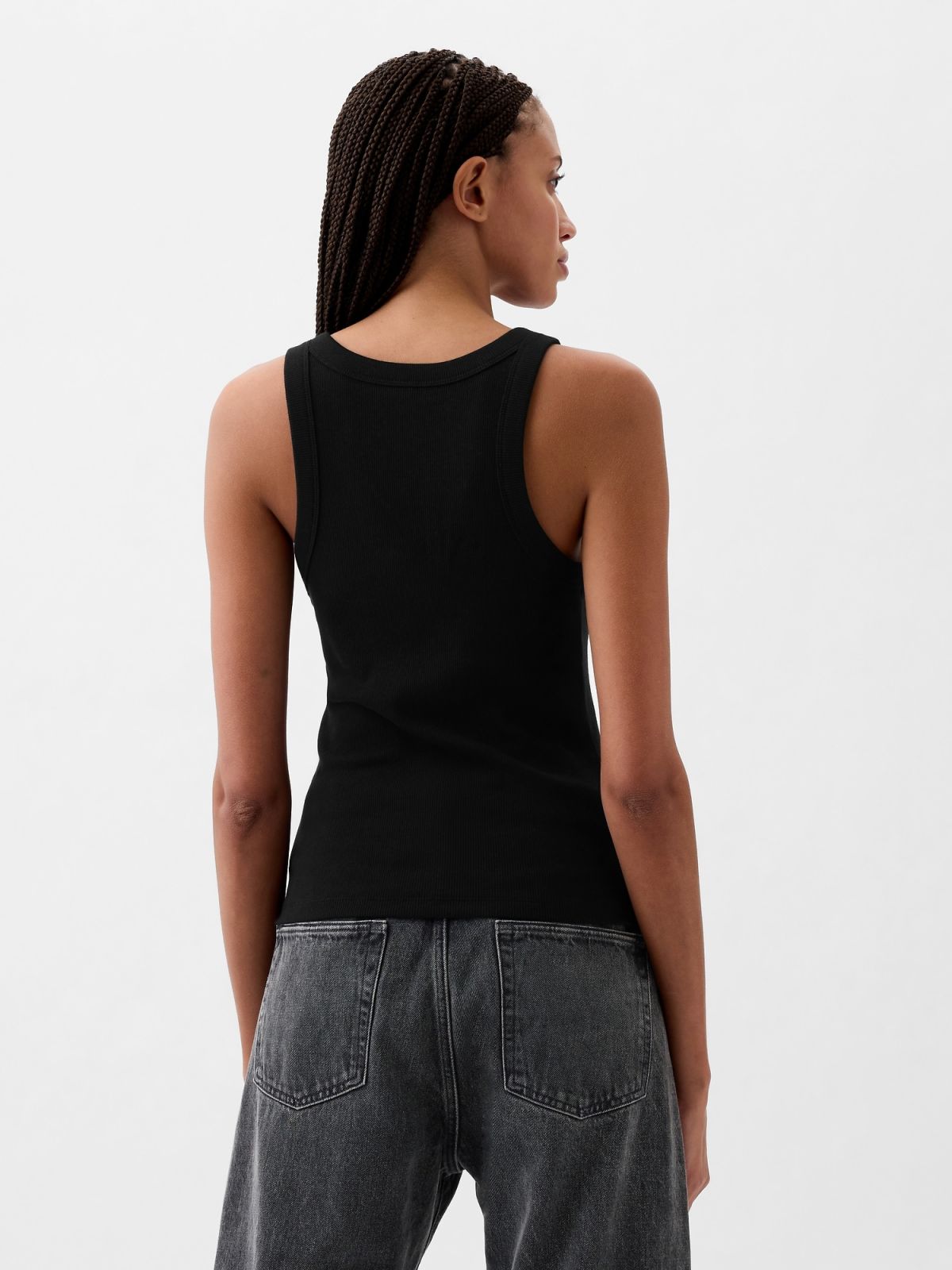 Μαύρο Modern Rib Halter Αμάνικο Τοπ-878220000