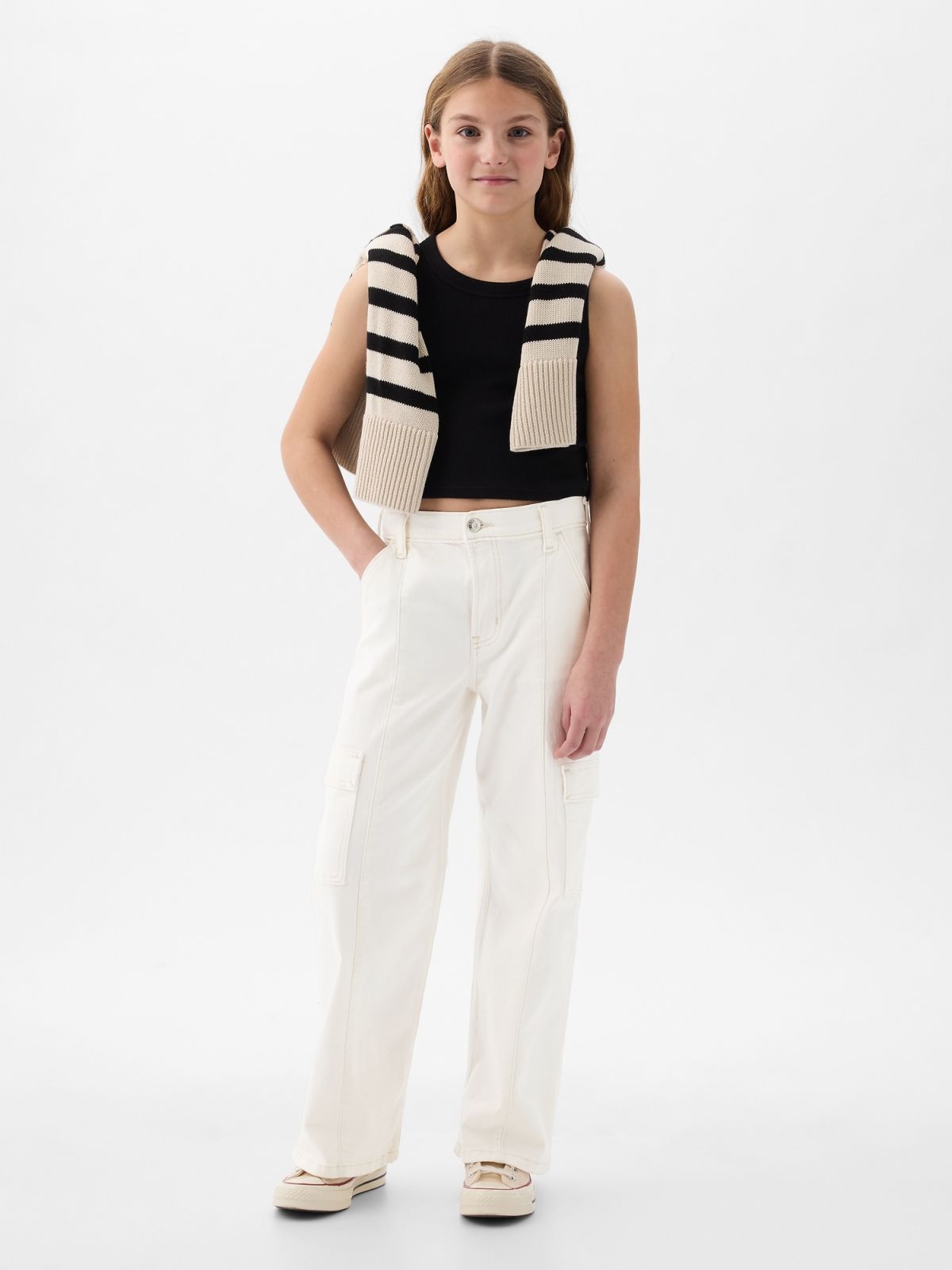 Kids Low Rise Stride Wide-Leg Jeans-879863000