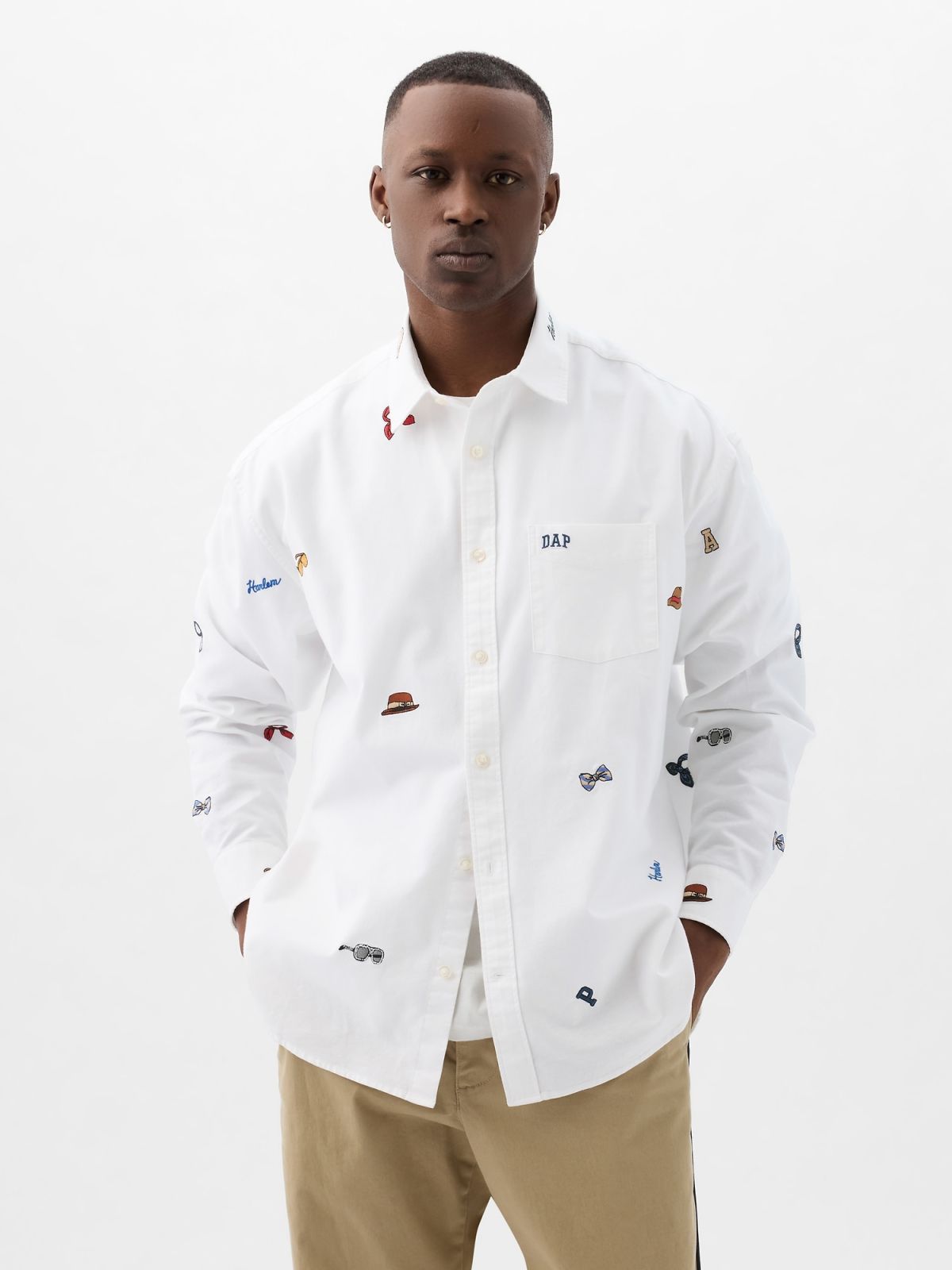 Άσπρο DAP × GAP Embroidered Oxford Πουκάμισο-413831000