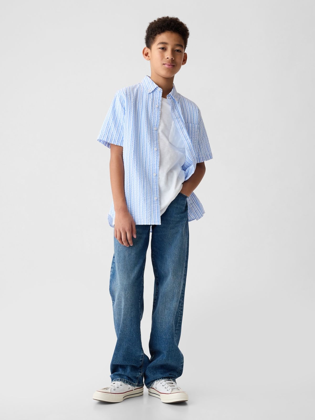 Μπλε Παιδικό Print Πουκάμισο-858571000