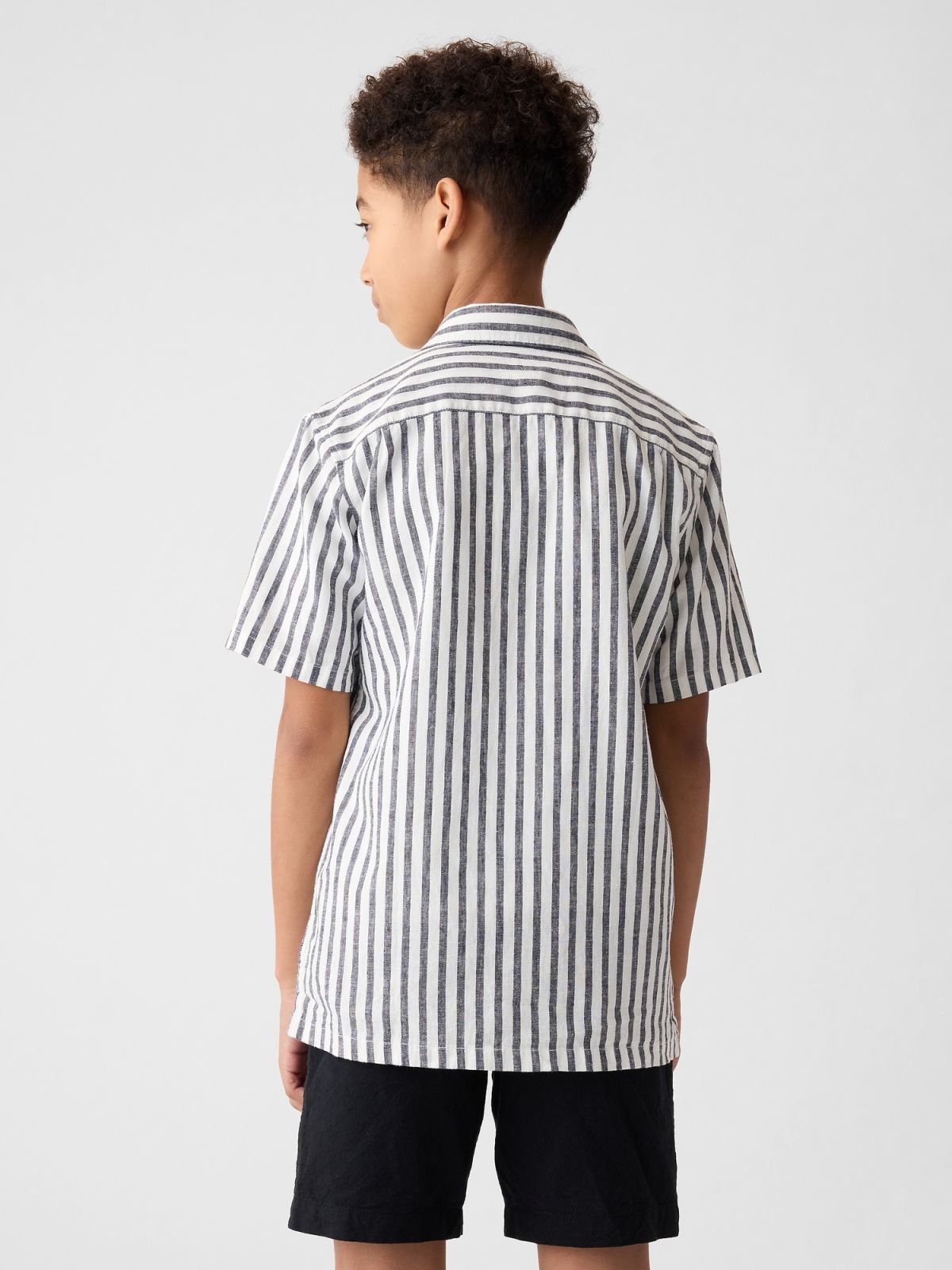 Μπλε Παιδικό Linen-Cotton Πουκάμισο-858546005