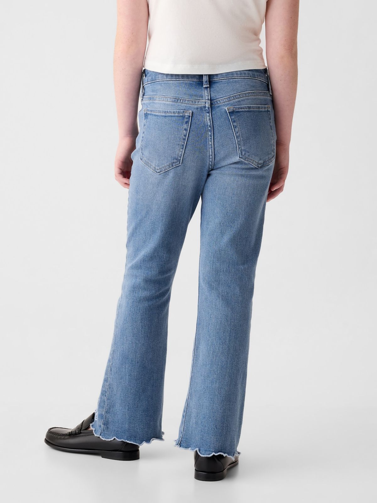 Μπλε Παιδικό High Rise Embroidered '70s Flare Τζιν Παντελόνι-879859000