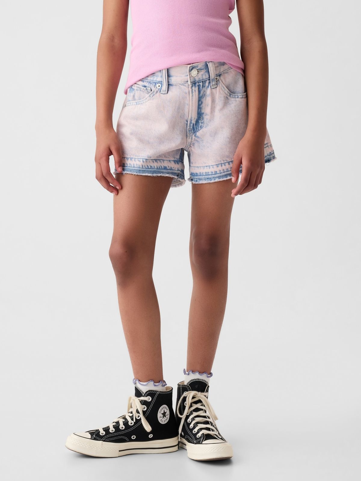Ροζ Παιδικό Χαμηλοκάβαλο Denim Σορτς-879826000