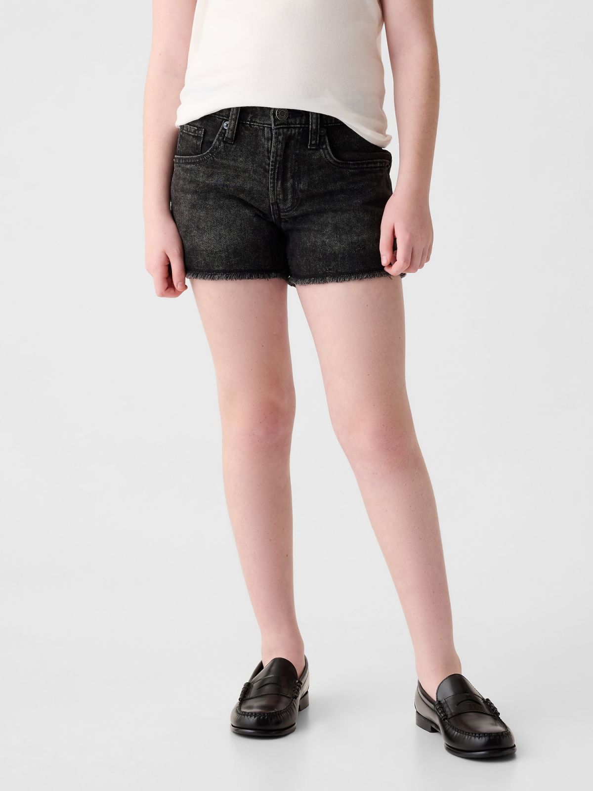 Μαύρο Παιδικό Χαμηλοκάβαλο Denim Σορτς-879821000