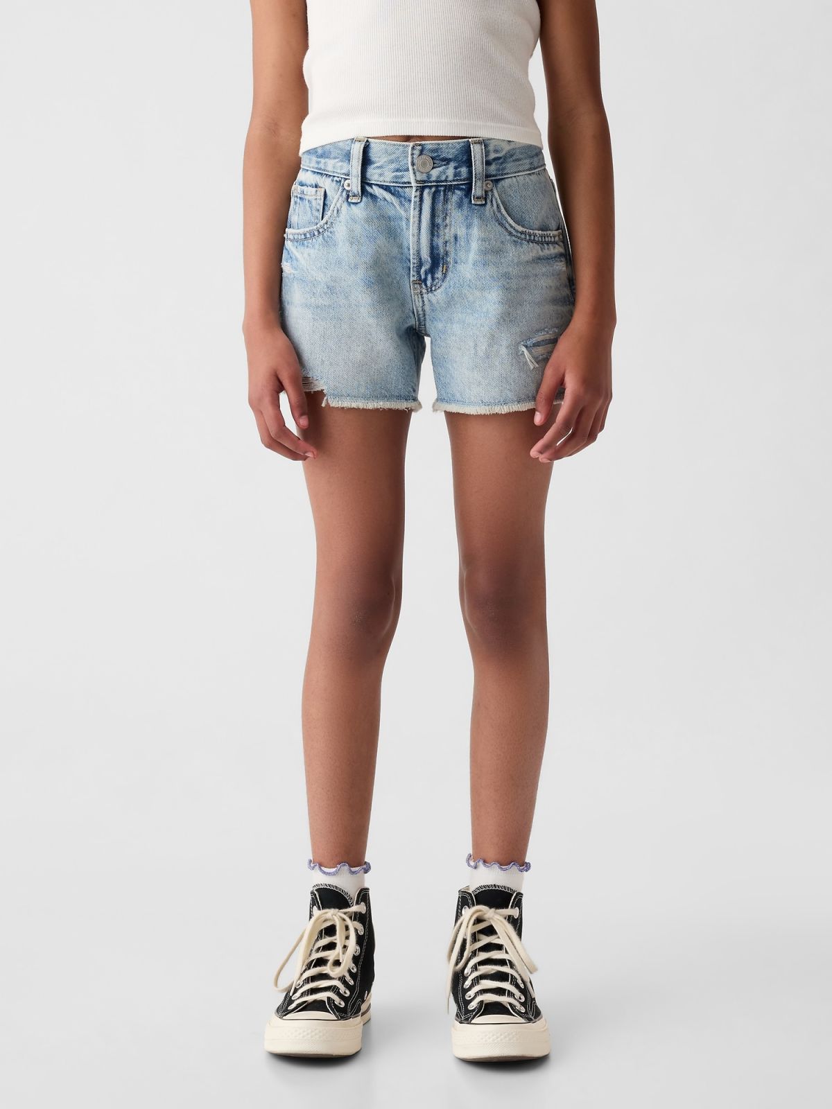 Μπλε Παιδικό Χαμηλοκάβαλο Denim Σορτς-879830000
