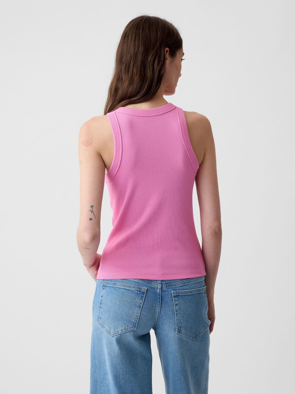 Ροζ Modern Rib Halter Αμάνικο Τοπ-878220007