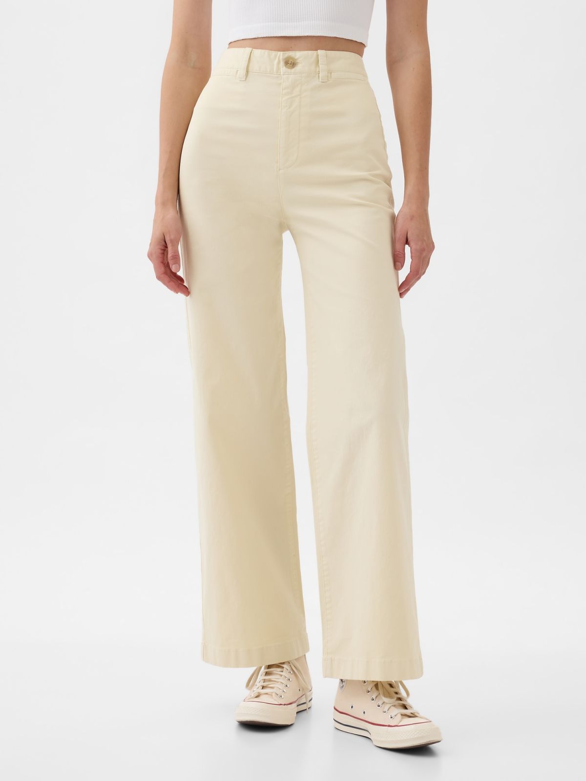 High Stride Wide-Leg Ankle Khakis-873266001