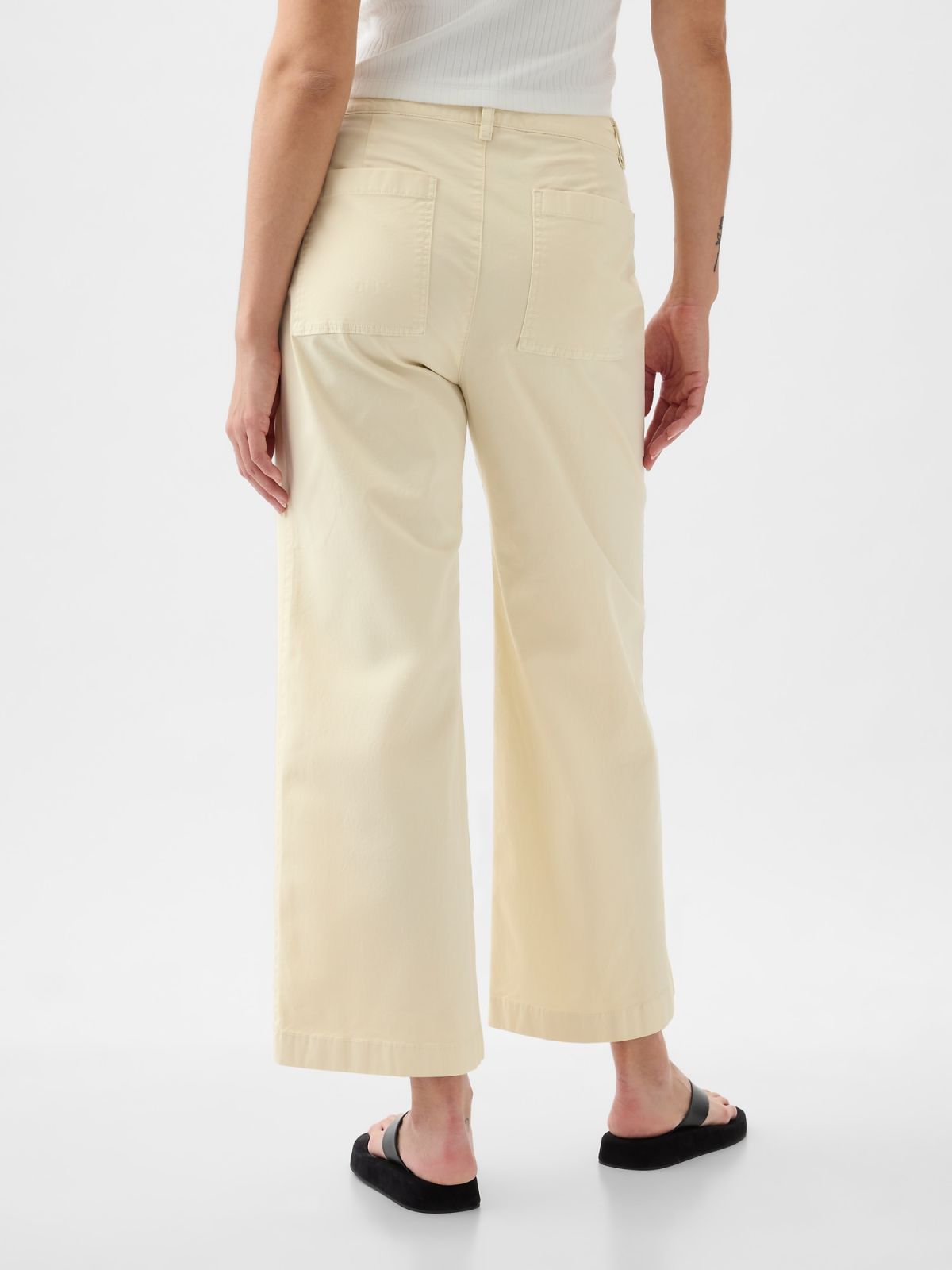 Άσπρο High Stride Wide-Leg Ankle Khakis Παντελόνι-873266001