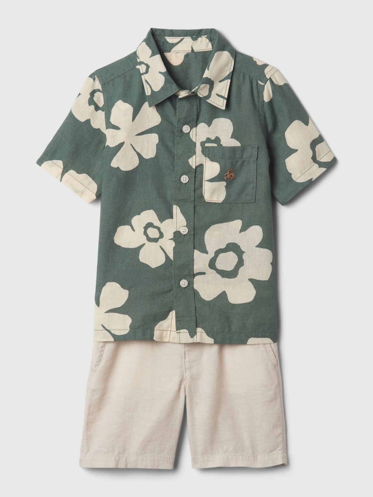 Πράσινο babyGap Linen-Cotton Σύνολο Σετ-886415000