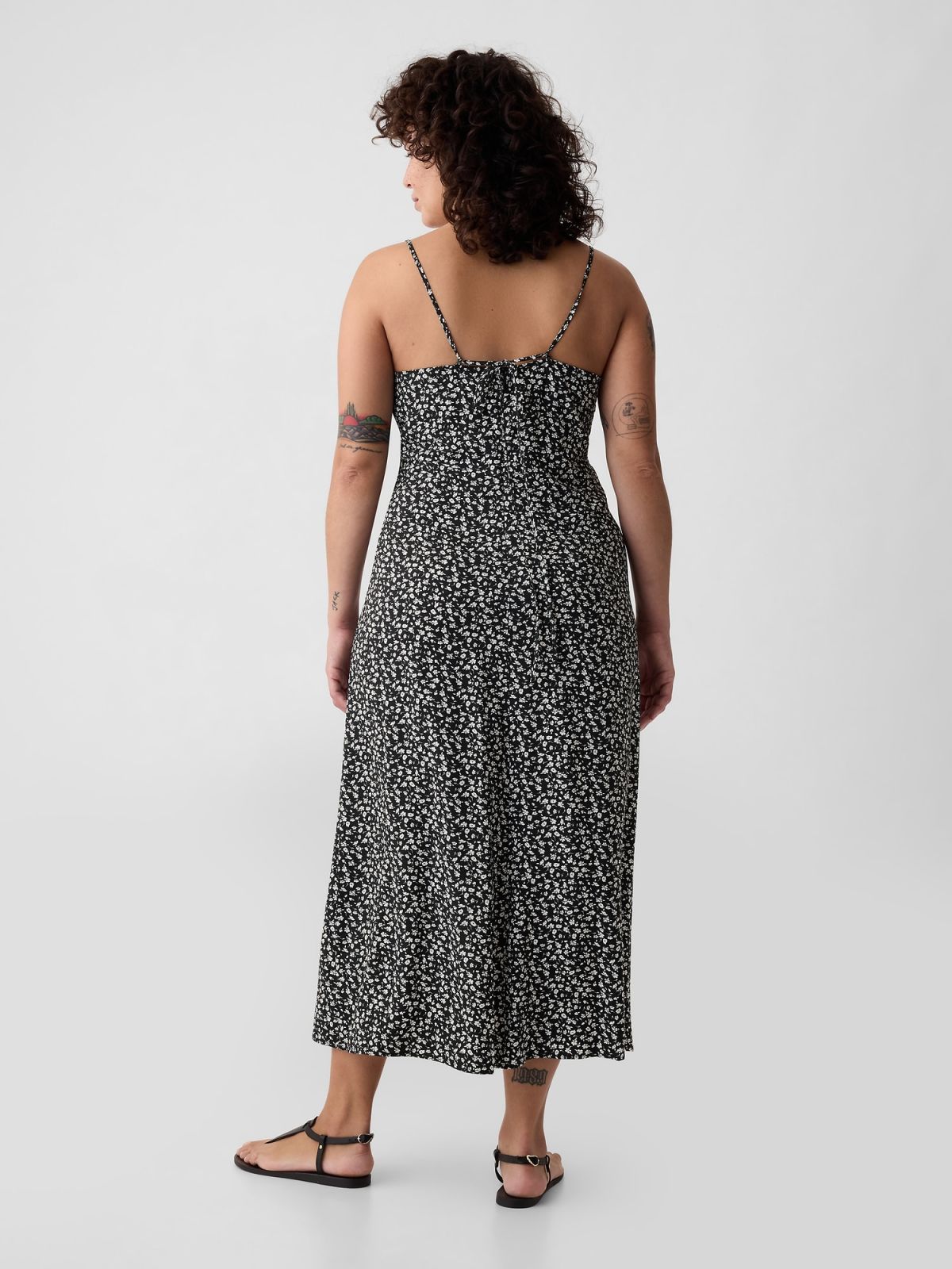 Μαύρο Ruched Slip Midi Φόρεμα-880265000