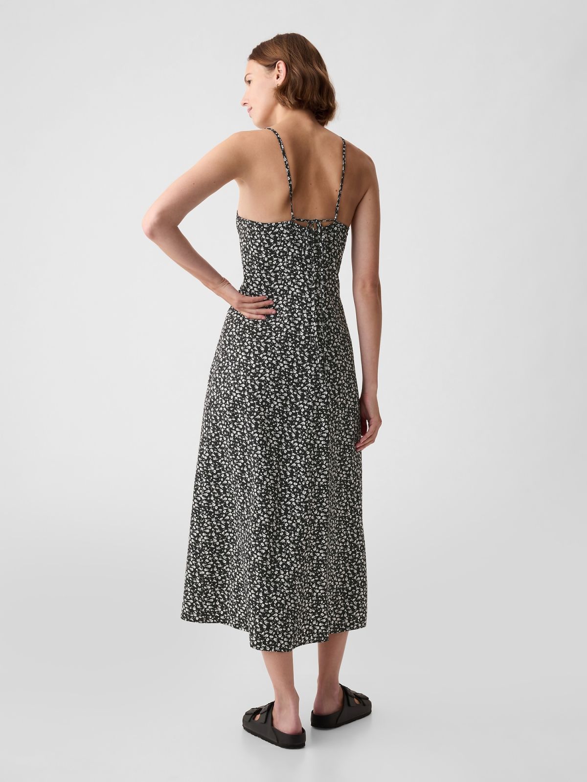 Ruched Slip Midi Dress-880265000