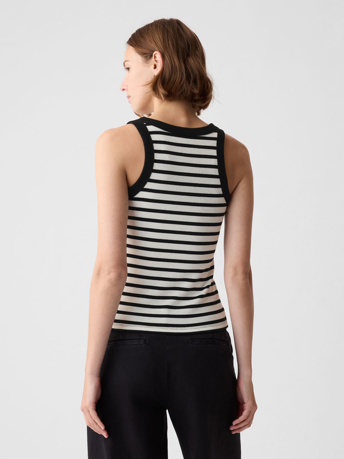 Μαύρο Modern Rib Halter Αμάνικο Τοπ-878220006