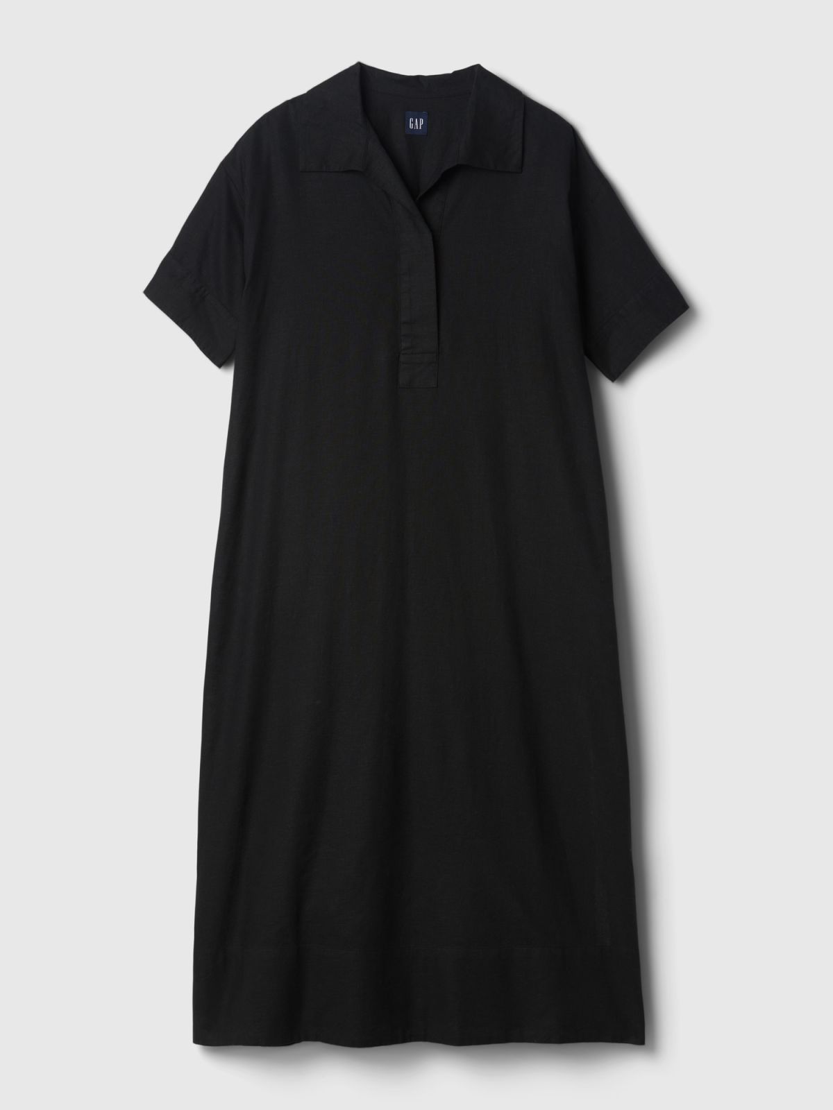 Μάυρο Λινό-Βαμβάκι Maxi Φόρεμα-450433000