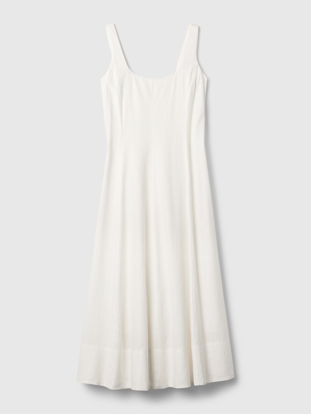 Άσπρο Λινό Midi Φόρεμα-429556002