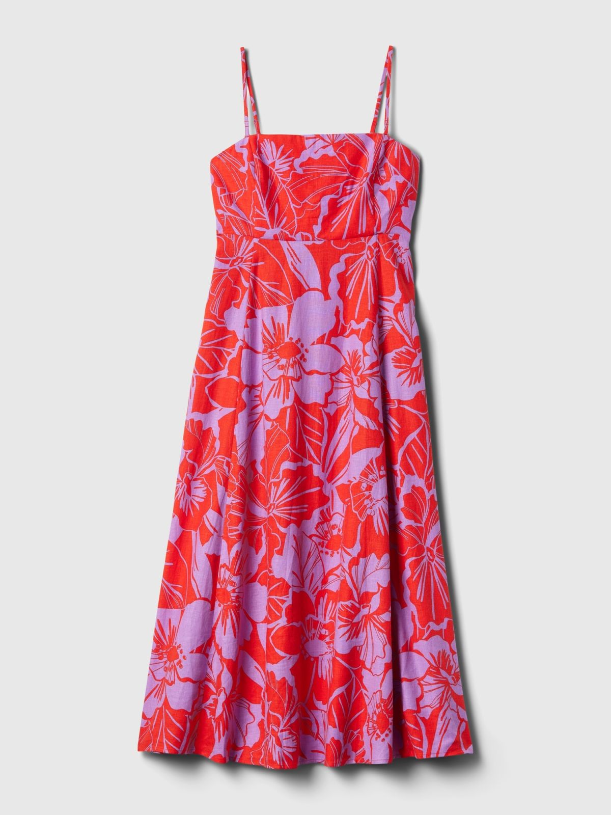 Multi Linen-Blend Midi Φόρεμα-429532001