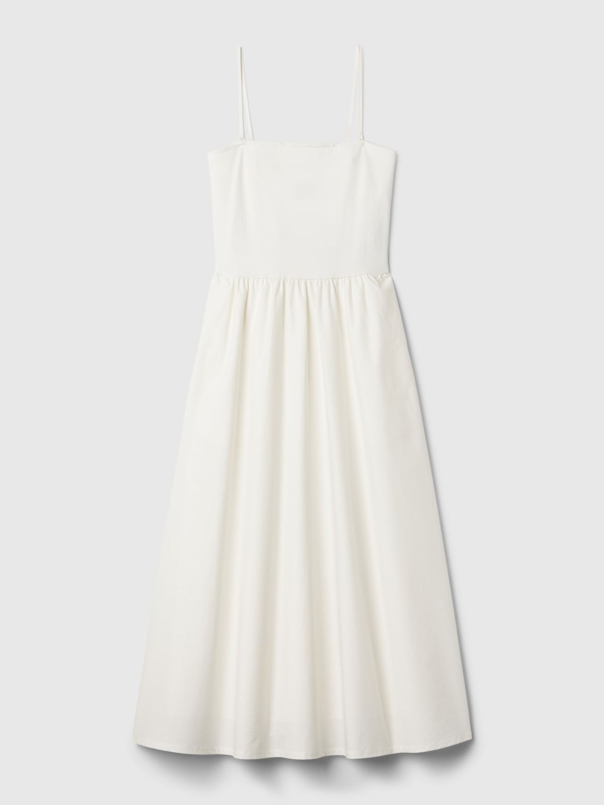 Άσπρο Mixed Media Midi Φόρεμα-431855002