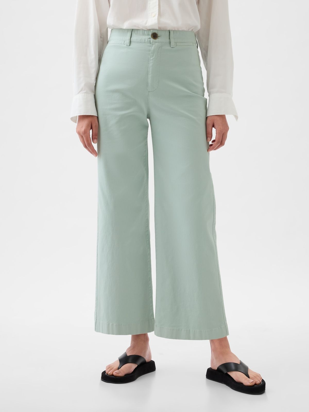 High Stride Wide-Leg Ankle Khakis-873266000
