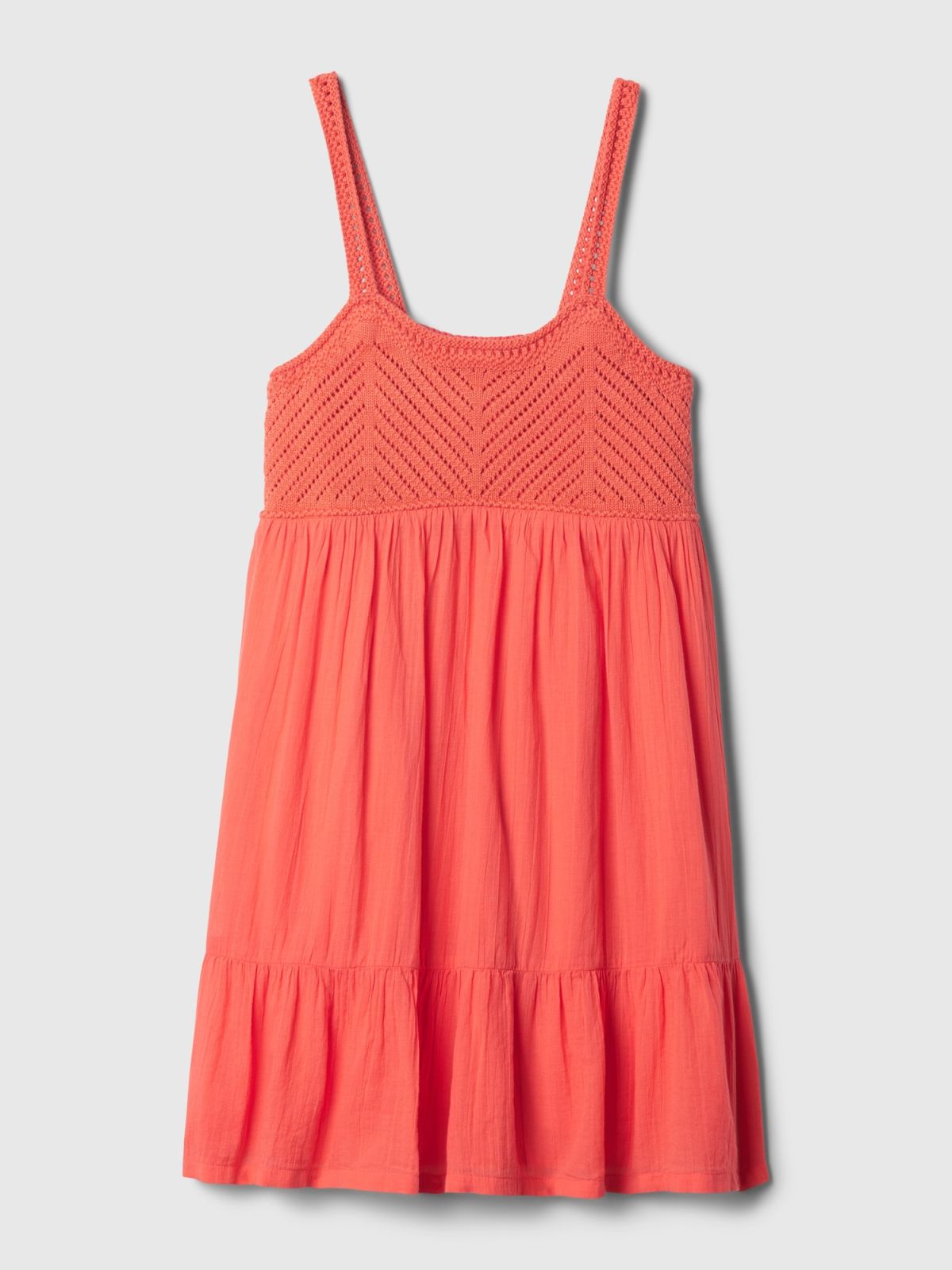 Κόκκινο Παιδικό Crinkle Gauze Φόρεμα-434433000