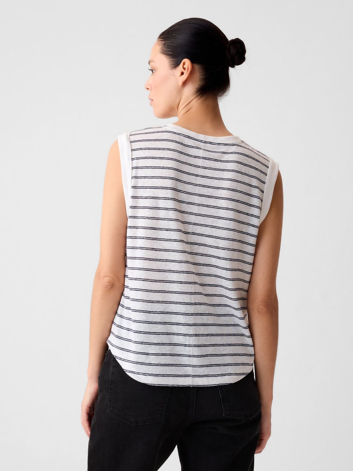 Linen-Blend Tank Top-878221006