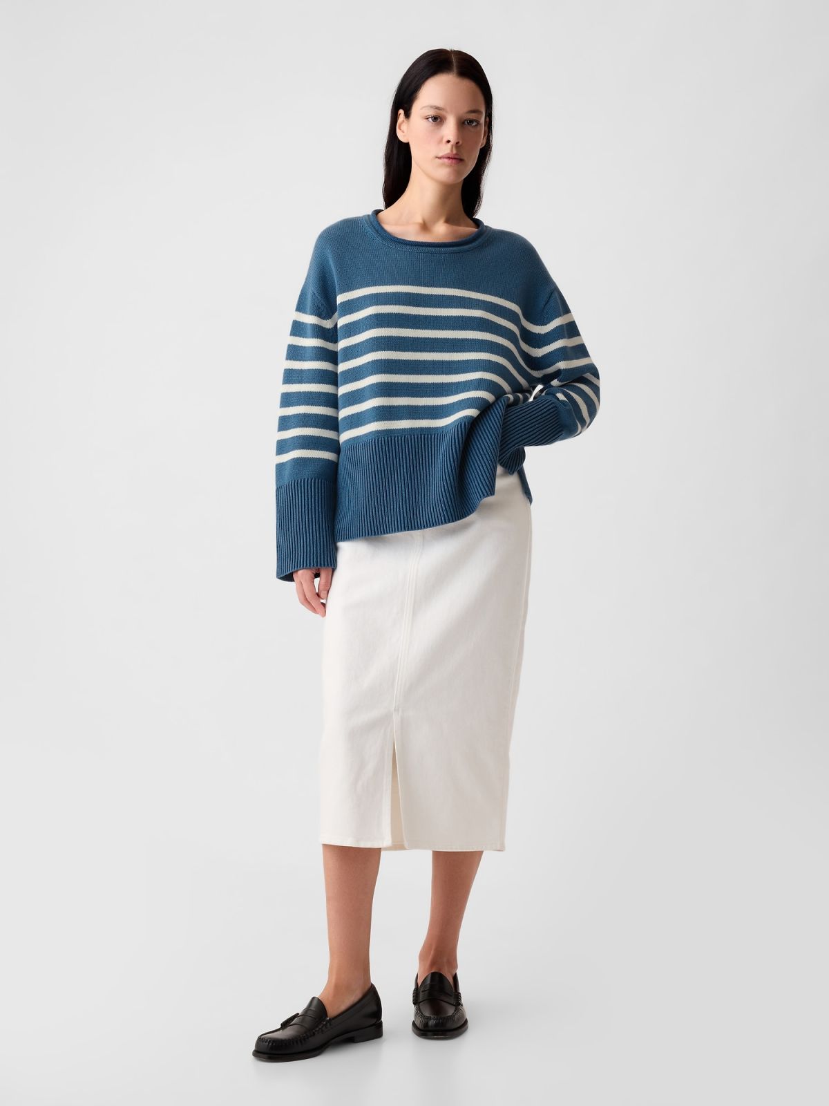 Μπλε 24/7 Split-Hem Roll Neck Πουλόβερ-434583000