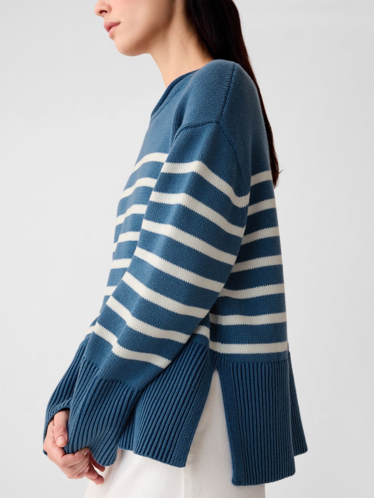 Μπλε 24/7 Split-Hem Roll Neck Πουλόβερ-434583000