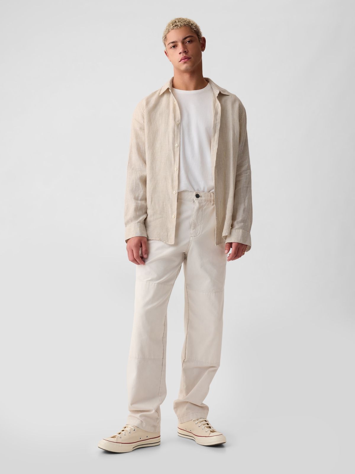 Μπεζ Λινό Πουκάμισο-855351011