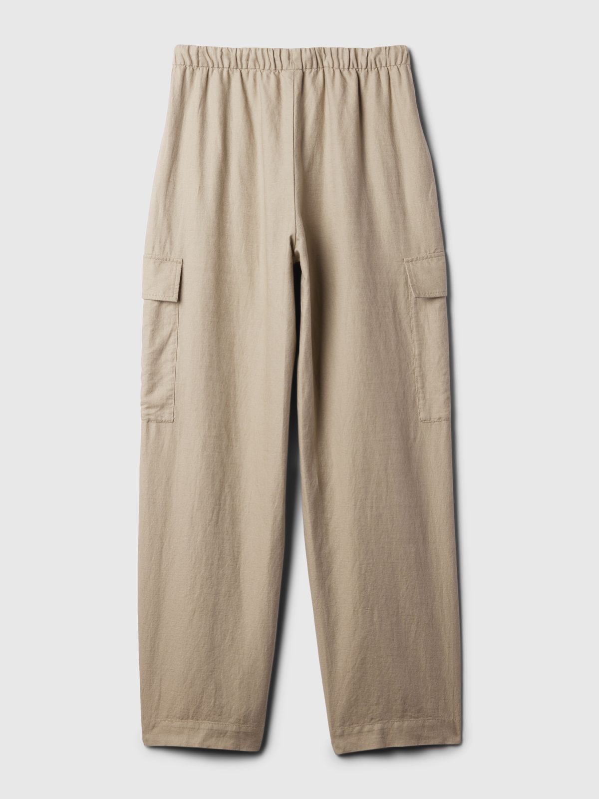 Μπεζ Λινό-Βαμβάκι Pull-On Cargo Παντελόνι-855963002