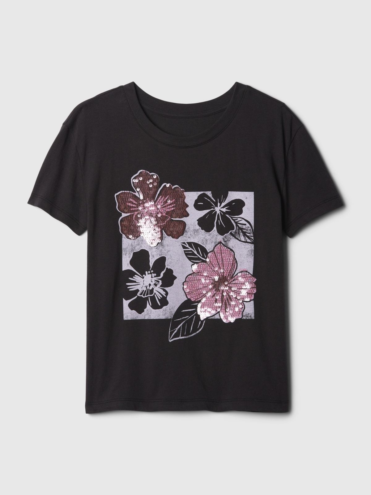 Μάυρη Παιδική Sequin Graphic Μπλούζα-435157003