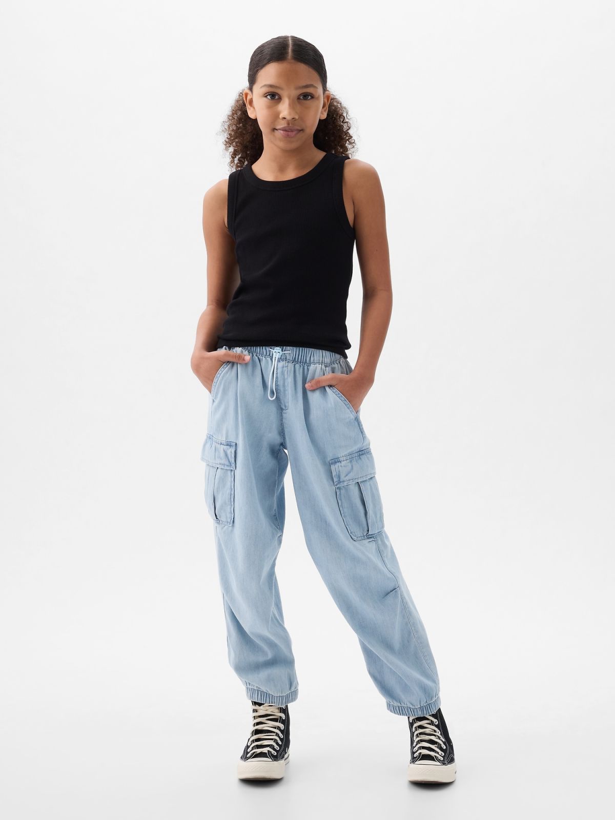 Μπλε Παιδικό Denim Cargo Parachute Παντελόνι-879810000