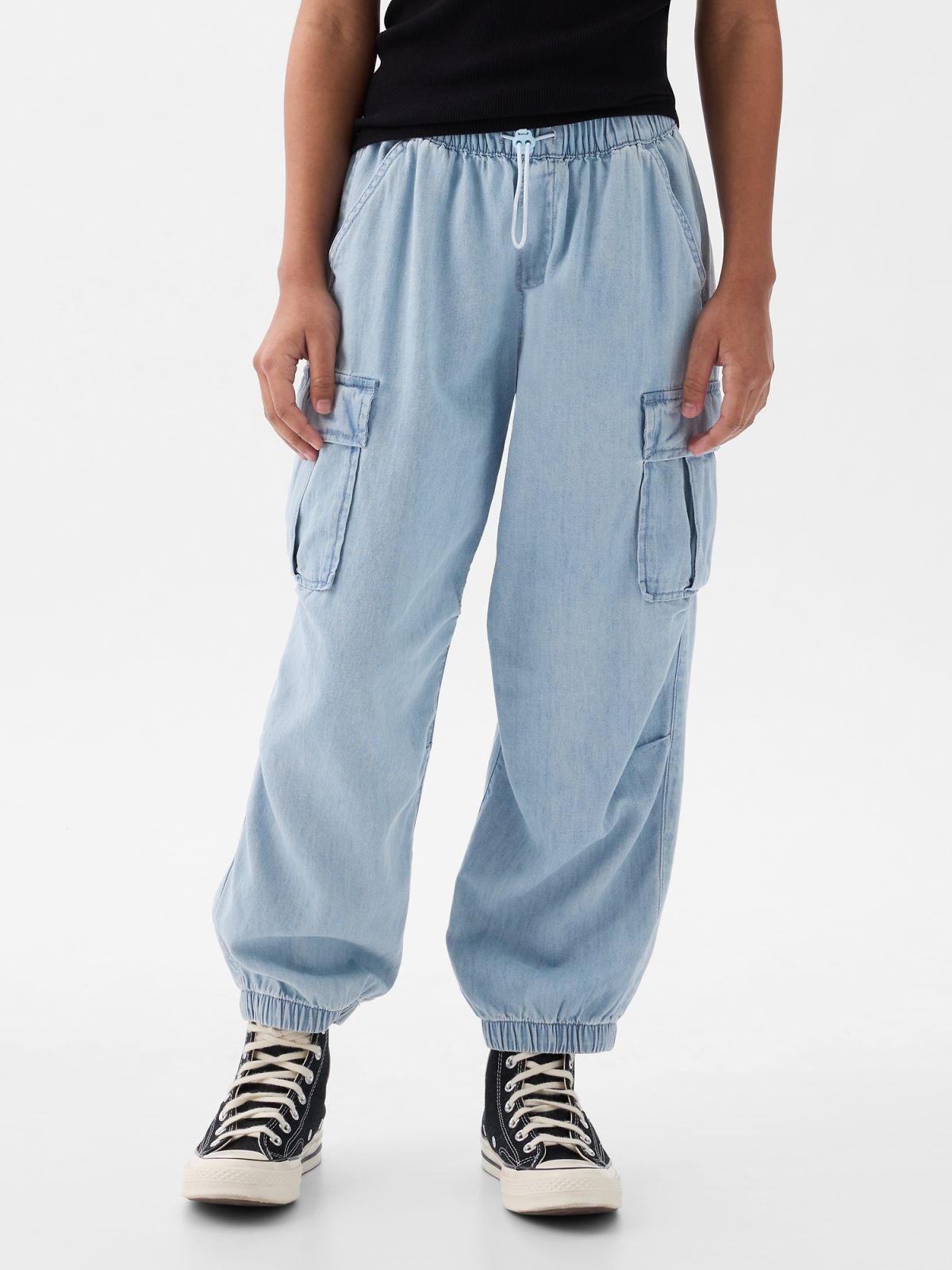 Μπλε Παιδικό Denim Cargo Parachute Παντελόνι-879810000