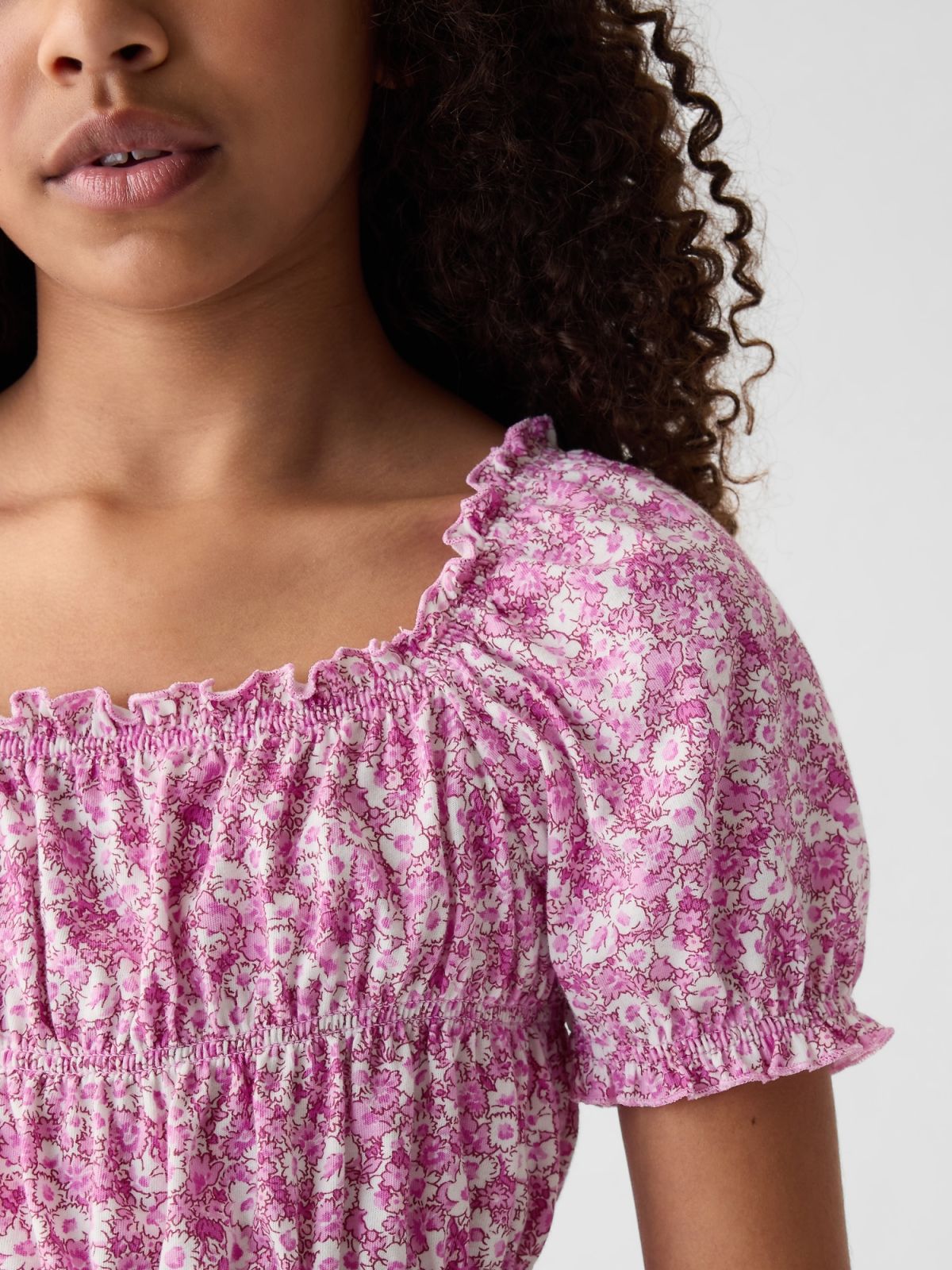 Ροζ Παιδικό Smocked Τοπ-435153002