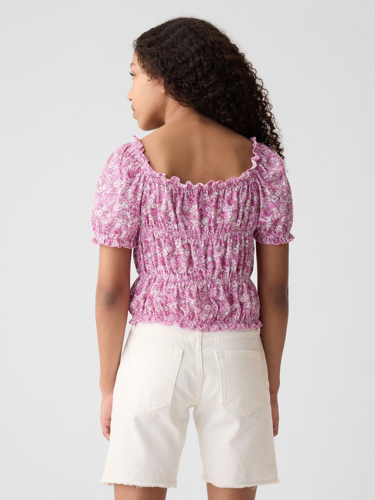 Ροζ Παιδικό Smocked Τοπ-435153002