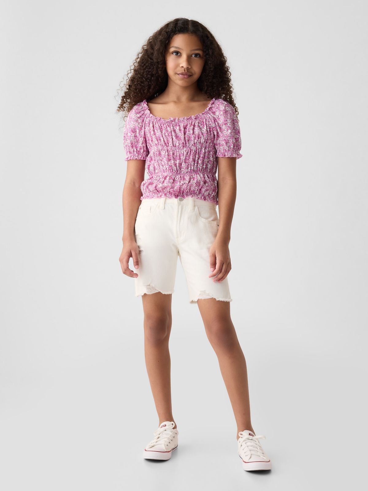 Ροζ Παιδικό Smocked Τοπ-435153002