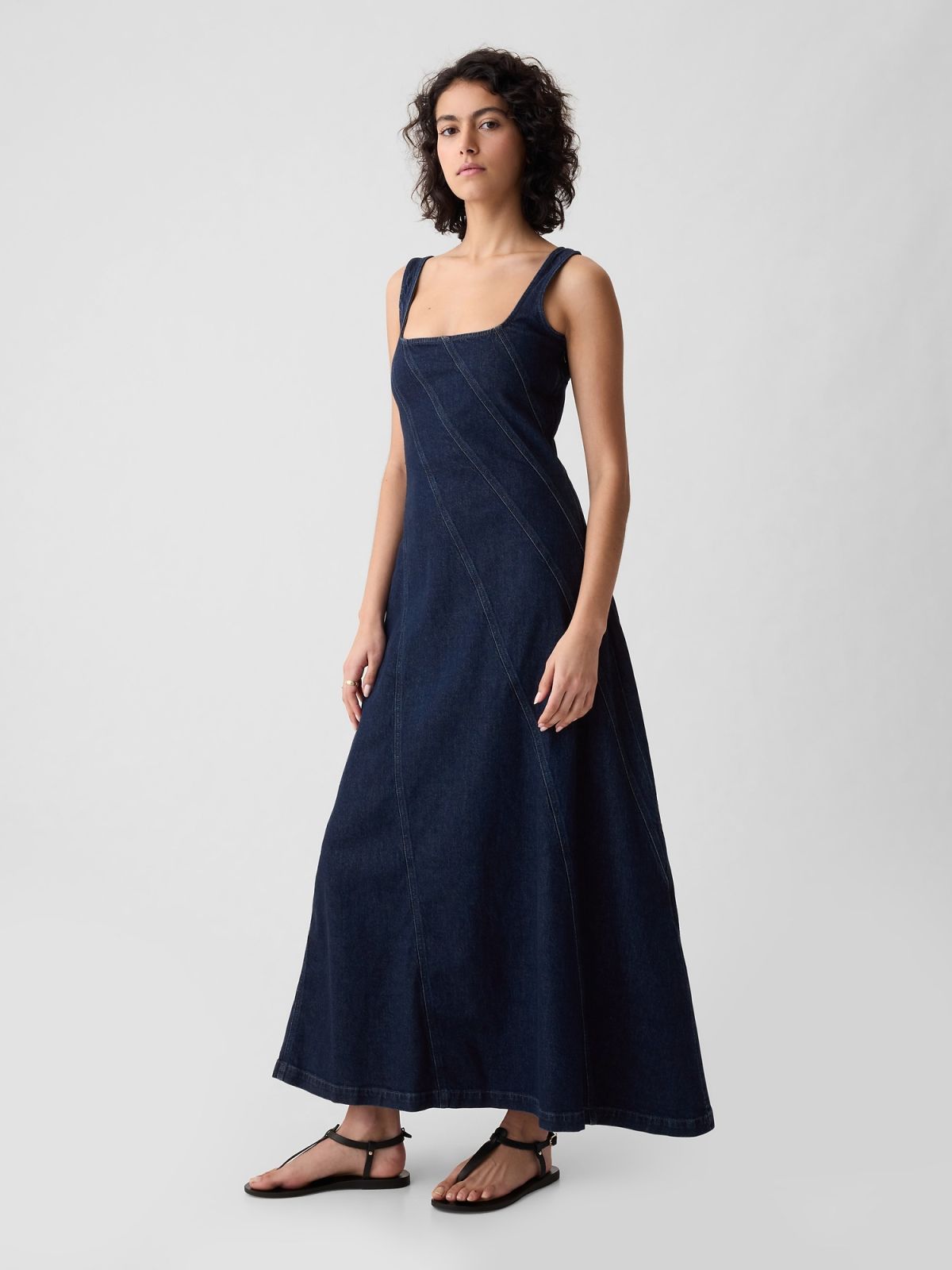 Μπλε Τζιν Maxi Φόρεμα-431849000