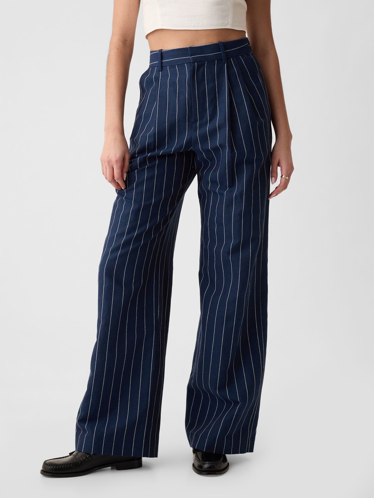 365 High Rise Linen-Cotton Trousers-855962005
