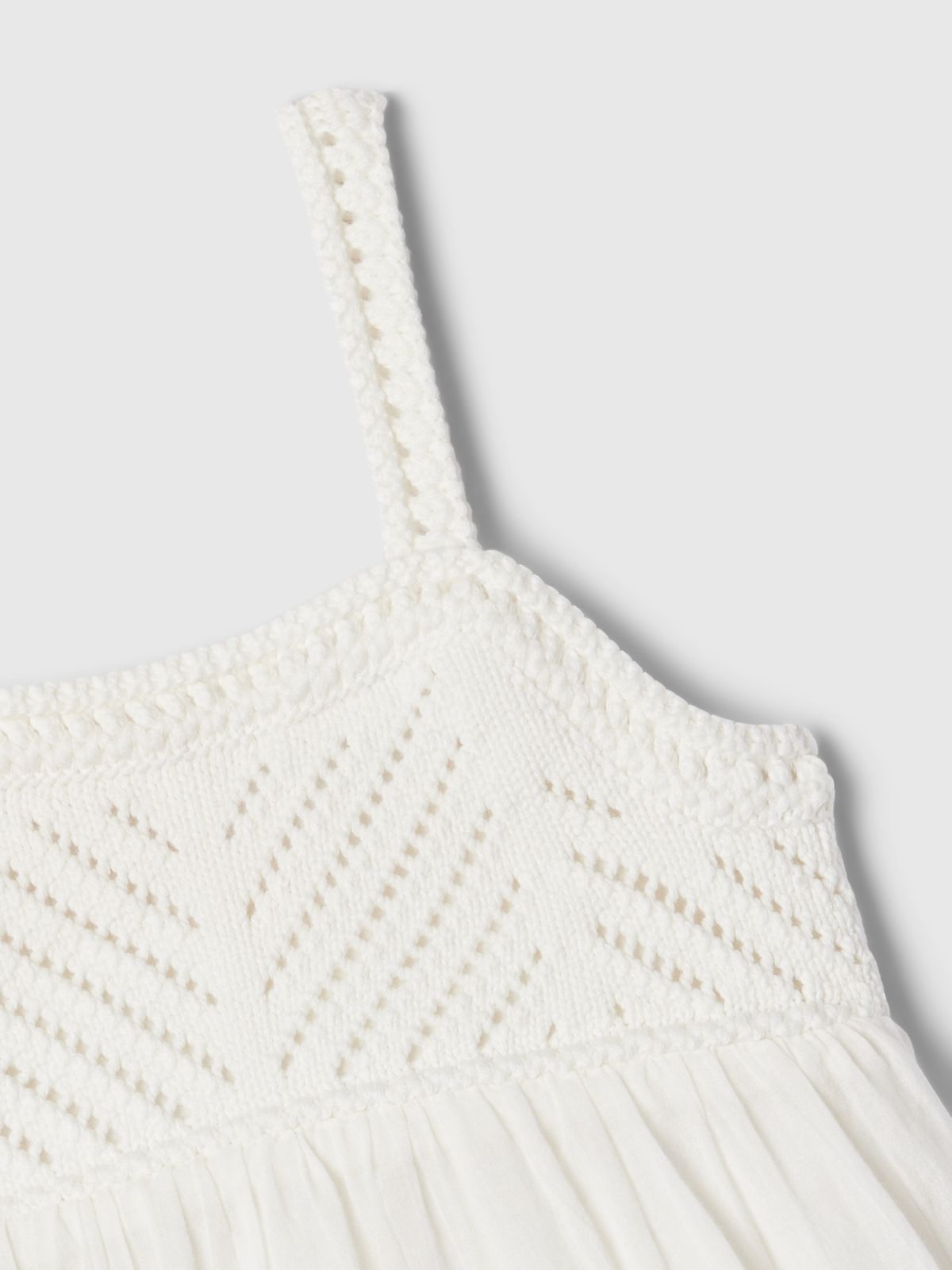 Άσπρο babyGap Crochet Tank Φόρεμα με Φαρδιές Τιράντες-434847001