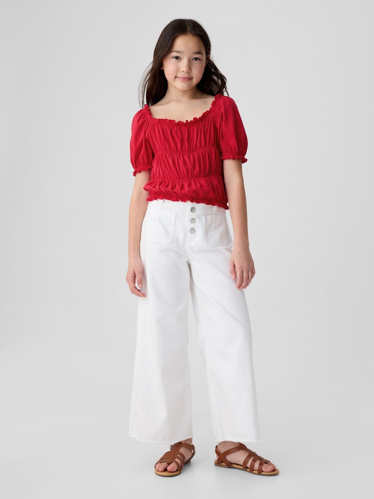 Κόκκινο Παιδικό Smocked Τοπ-435153000