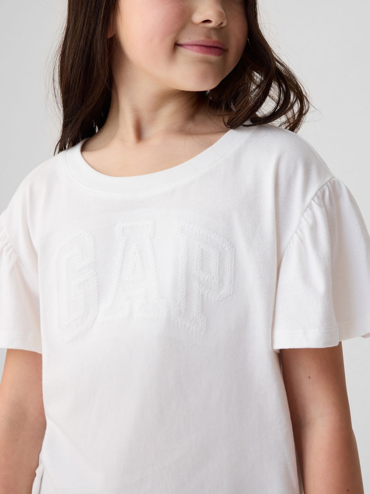 Άσπρη Παιδική Gap Logo Flutter Μπλούζα-452911001