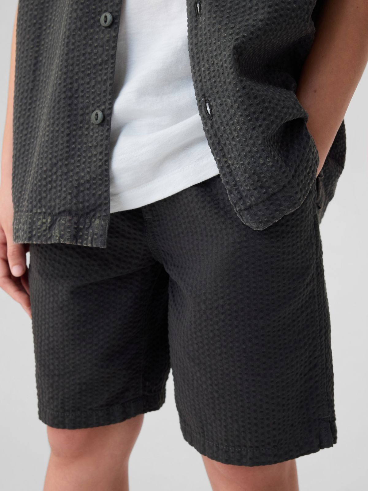 Γκρι Παιδικό Textured Easy Σορτς-422065000